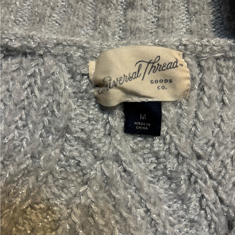 Universal Thread Cardigan Medium Silver Gray Lure… - image 10